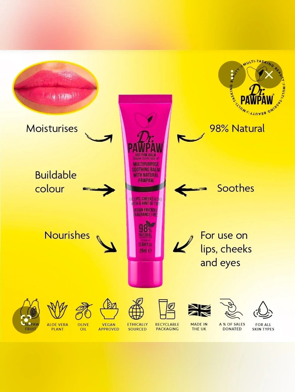 VITAMASQUES & Dr. PAWPAW Lip Care Duo — Cherry Glaze & Hot Pink BNIB